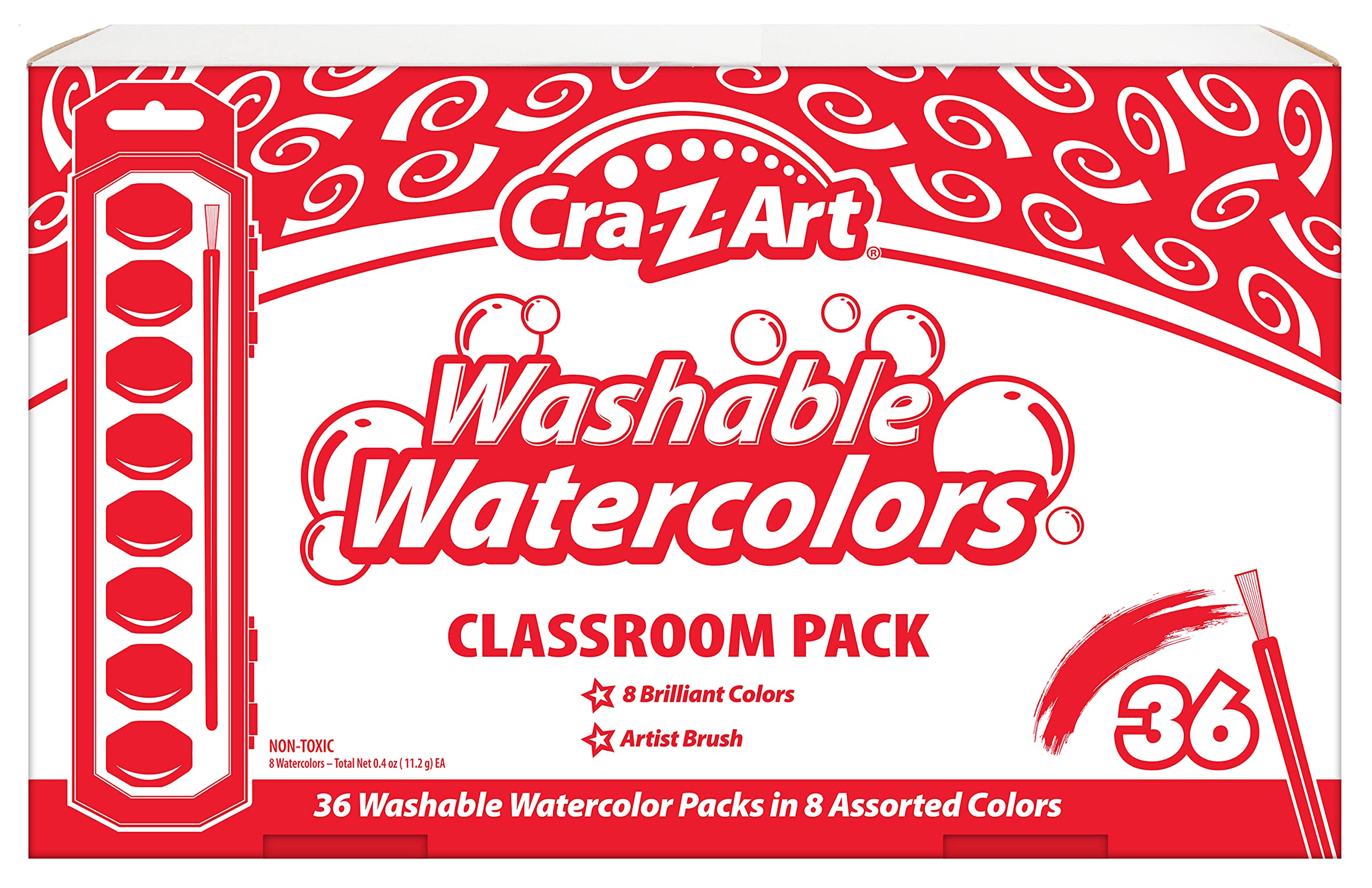 Amazon.com: Cra-Z-Art Washable Watercolor 8 Color Paint Sets Bulk